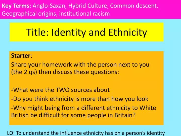 title identity and ethnicity