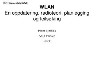 wlan en oppdatering radioteori planlegging og feils king
