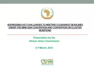 Presentation by the African Union Commission 5-7 March, 2013