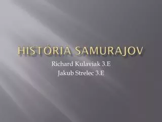 hist ria samurajov