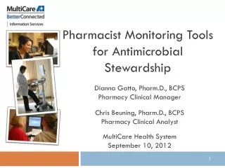 Pharmacist Monitoring Tools for Antimicrobial Stewardship