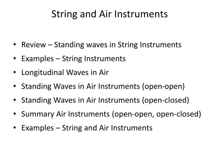 string and air instruments