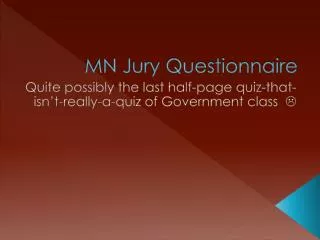 MN Jury Questionnaire