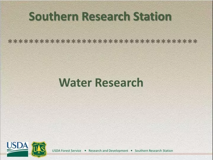 southern research station water research