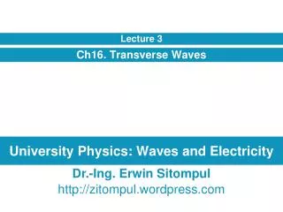 University Physics: Waves and Electricity