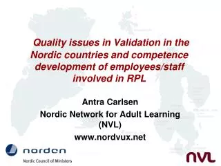 Antra Carlsen Nordic Network for Adult Learning (NVL) nordvux