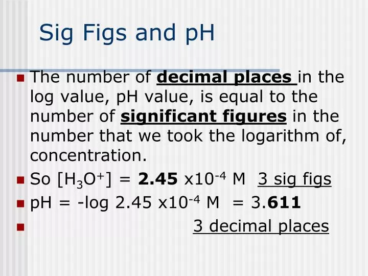 sig figs and ph