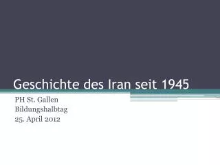 geschichte des iran seit 1945