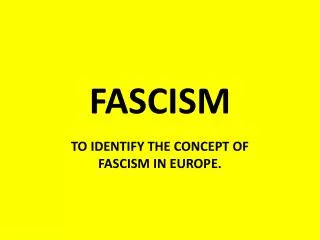 FASCISM