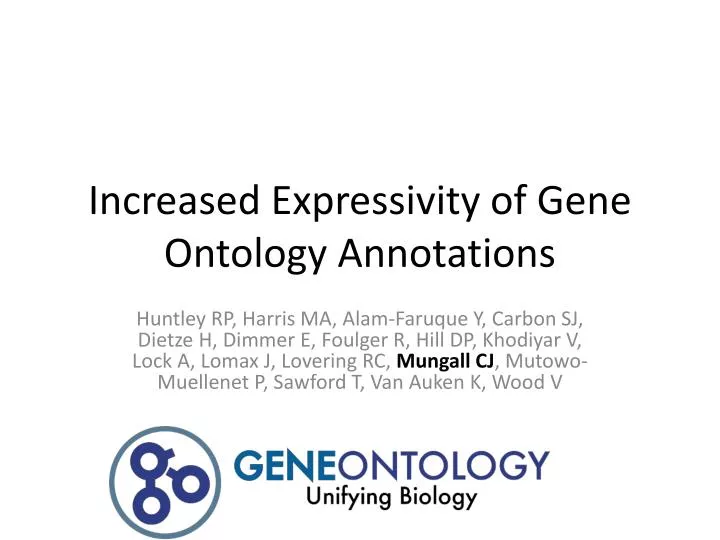 increased expressivity of gene ontology annotations