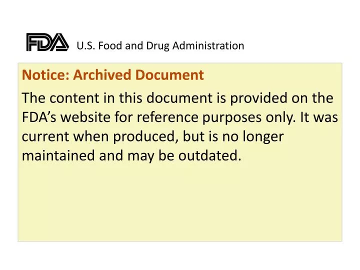 u s food and drug administration