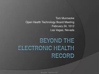Beyond the Electronic Health Record