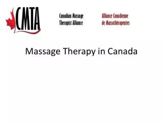 Massage Therapy in Canada