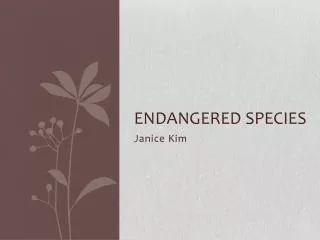 Endangered Species