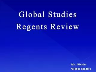 Global Studies Regents Review