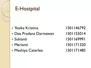E- Hostpital