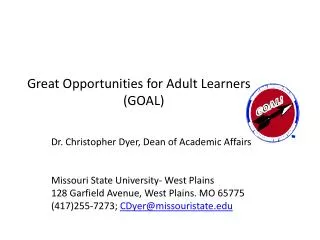 Great Opportunities for Adult Learners 			(GOAL)