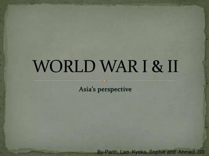world war i ii