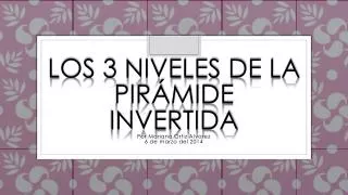 los 3 niveles de la pir mide invertida