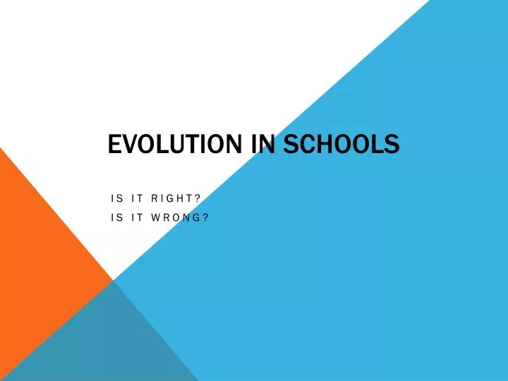 evolution in schools