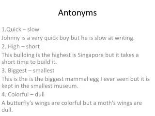 Antonyms