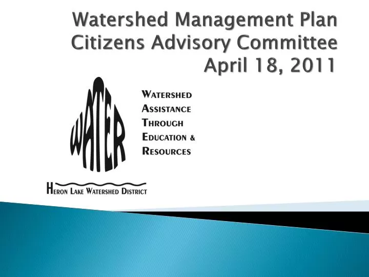 watershed management plan citizens advisory committee april 18 2011
