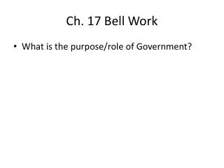 Ch. 17 Bell Work