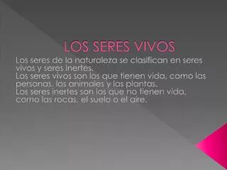 los seres vivos
