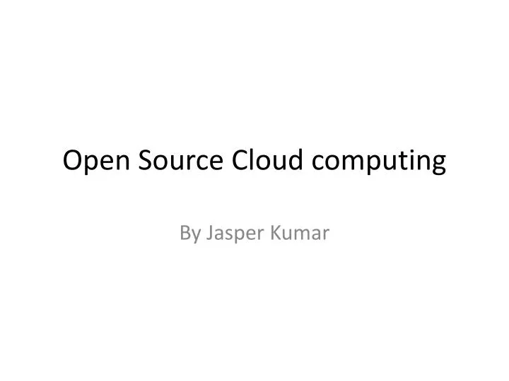 open source cloud computing