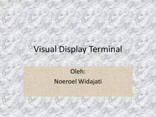 visual display terminal