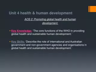Unit 4 health &amp; human development