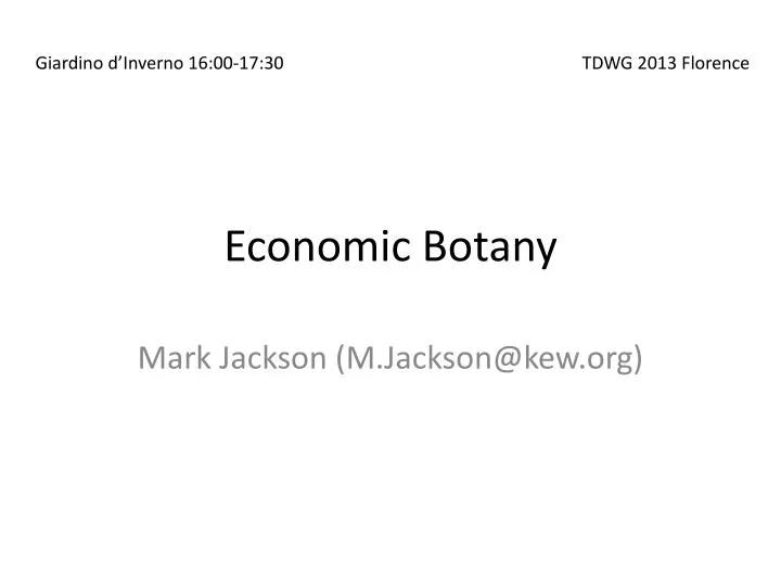 economic botany