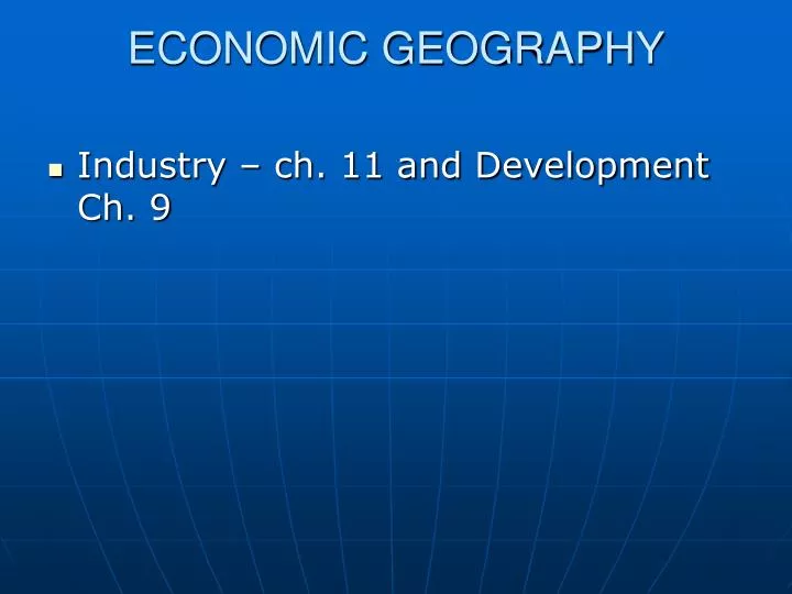 economic geography