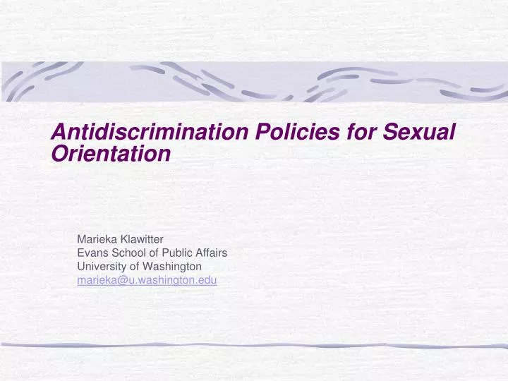 antidiscrimination policies for sexual orientation