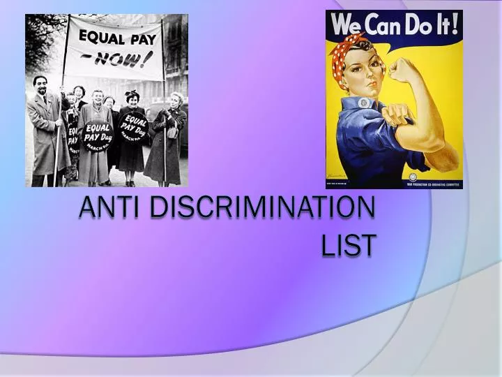 anti discrimination list