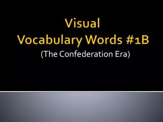 Visual Vocabulary Words #1B