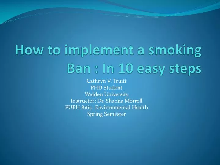 how to implement a smoking ban in 10 easy steps