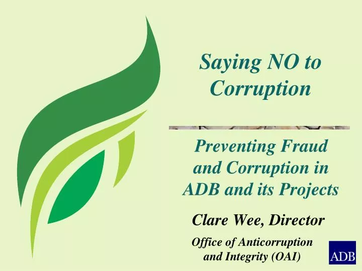 saying no to corruption