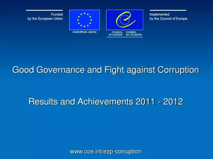 good governance and fight against corruption results and achievements 2011 2012