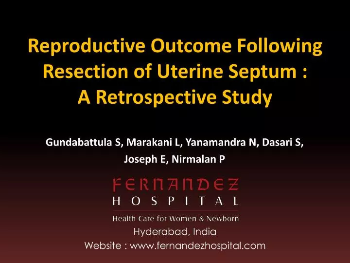 reproductive outcome following resection of uterine septum a retrospective study