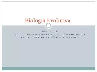 biolog a evolutiva