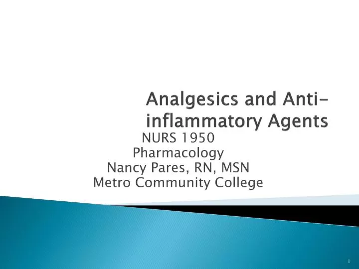 analgesics and anti inflammatory agents