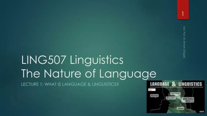 ling507 linguistics the nature of language