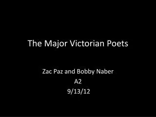 The Major Victorian Poets