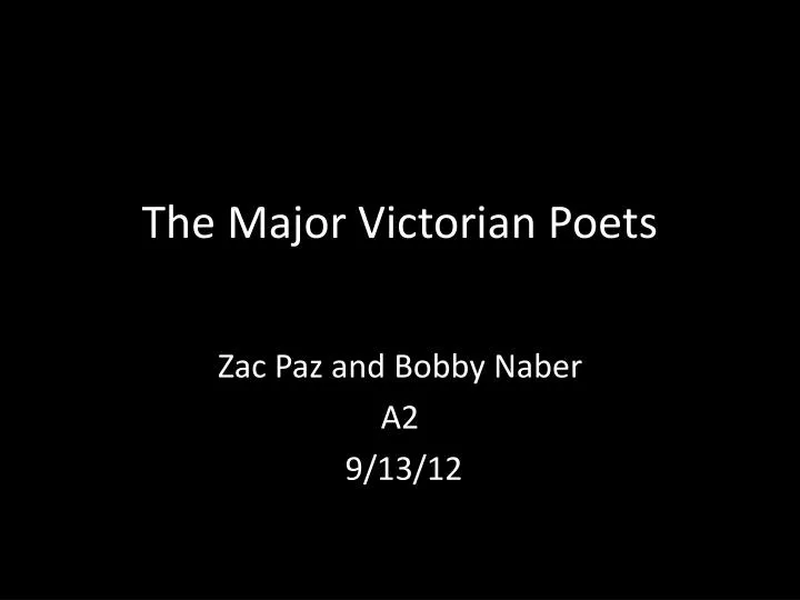the major victorian poets