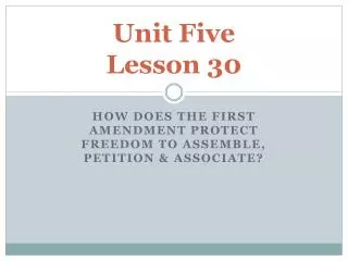 Unit Five Lesson 30