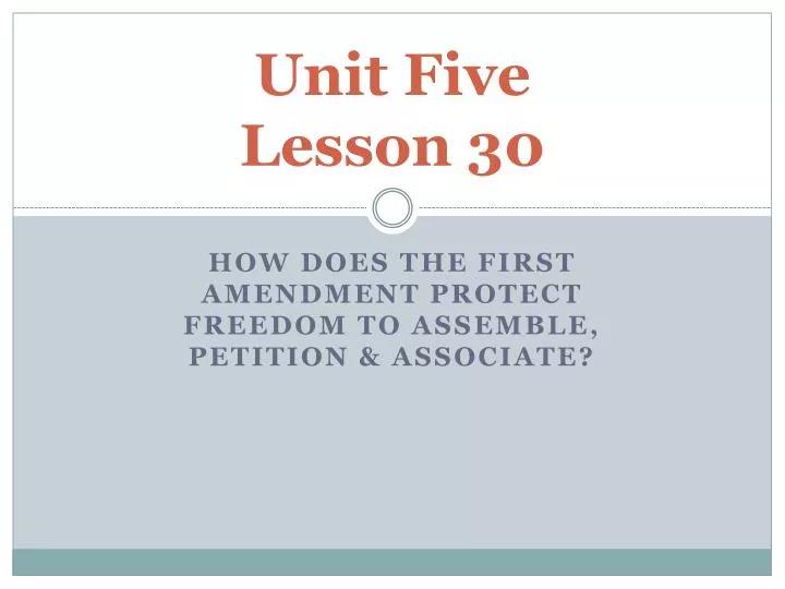 unit five lesson 30
