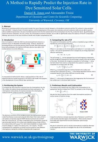 A Method to Rapidly Predict the Injection Rate in Dye Sensitized Solar Cells.