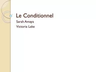 le conditionnel