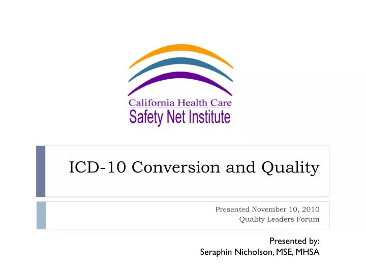 icd 10 conversion and quality